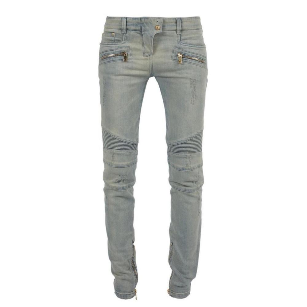 Balmain - Distressed BikerJeans - FR 40